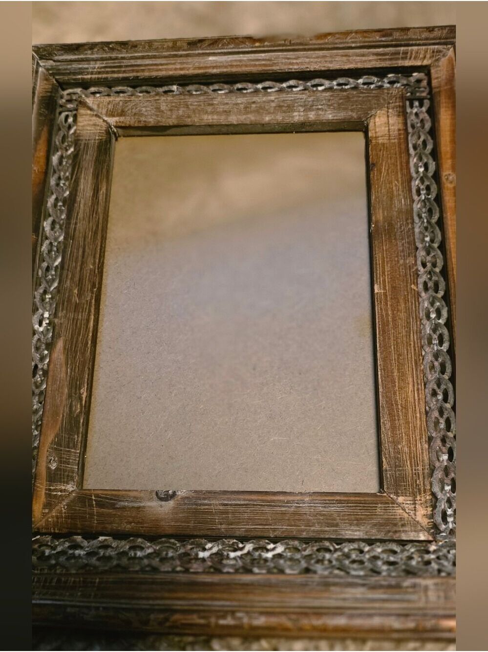 4/$25 Deal! Pier 1 Rustic Wood Picture Frame with Decorative Wood